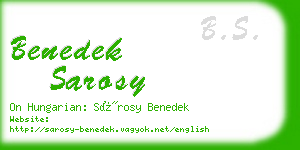 benedek sarosy business card
